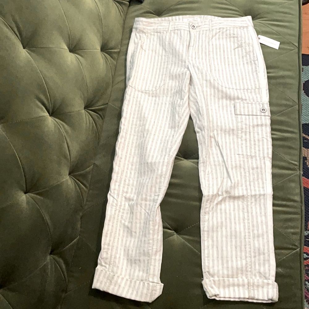 Hei Hei patterned white chinos, size 2, NWT